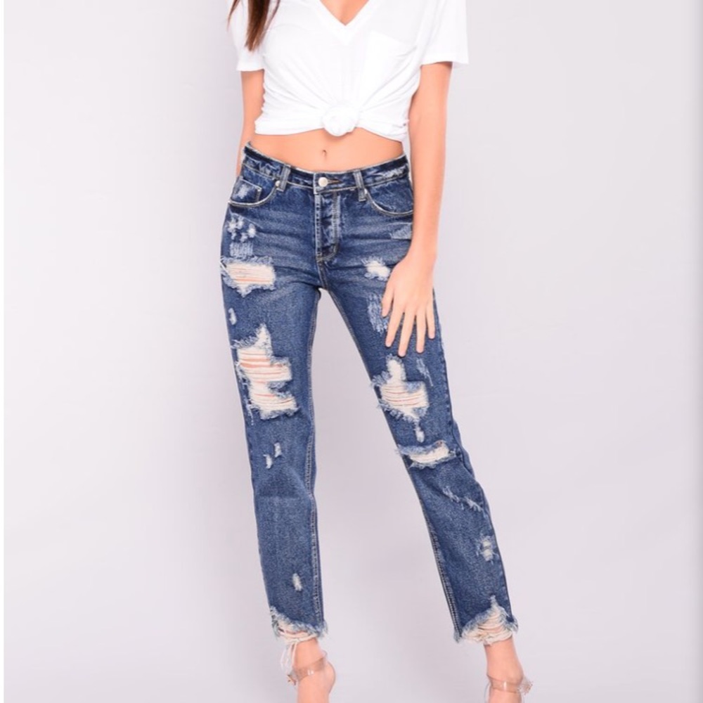 For the girls Boyfriend jeans- dark denim.